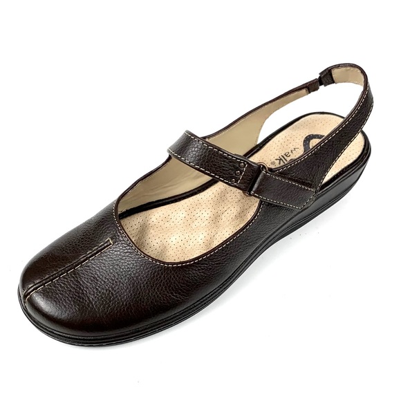 SoftWalk Womens Lavagna Dark Brown Sling Back Mary Janes Size 7.5N - Picture 1 of 8